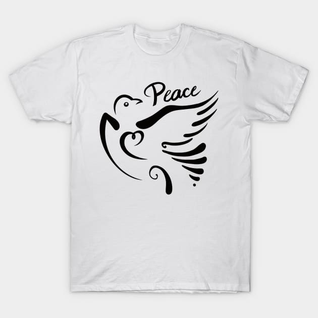 Peace Dove T-Shirt by Lady Lilac